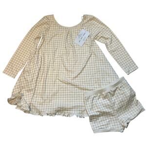 NWT Omi Jo Well Dressed Wolf Vanilla Milk Gingham House Dress Set Size 5